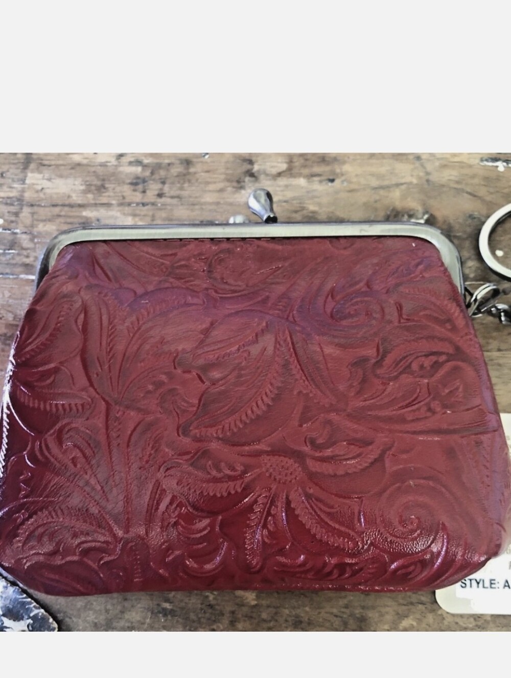 Patricia Nash Leather Kiss-Lock Wallet - Red